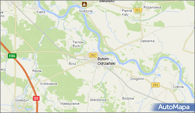 mapa Bytom Odrzański, Bytom Odrzański na mapie Targeo