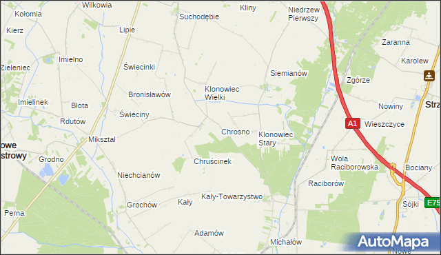 mapa Chrosno gmina Łanięta, Chrosno gmina Łanięta na mapie Targeo