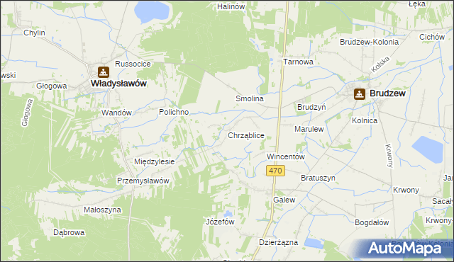 mapa Chrząblice, Chrząblice na mapie Targeo