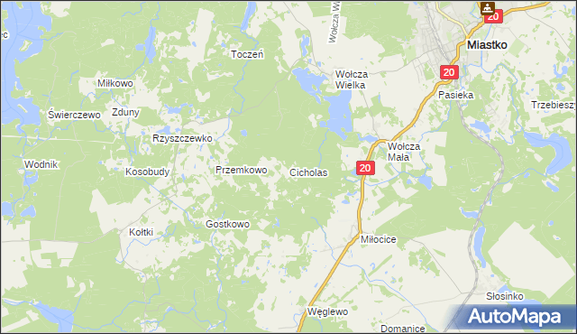 mapa Cicholas, Cicholas na mapie Targeo