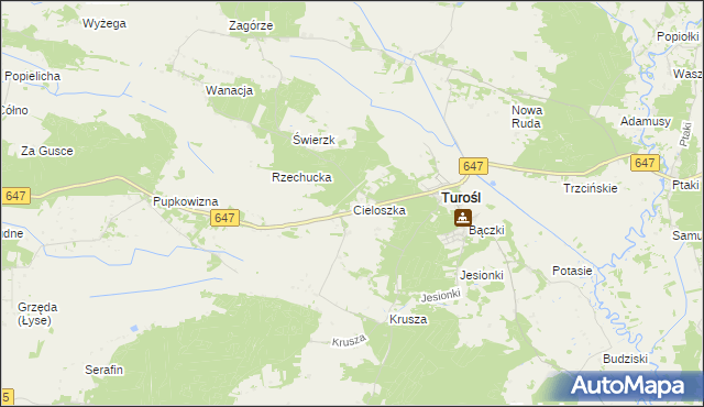 mapa Cieloszka, Cieloszka na mapie Targeo