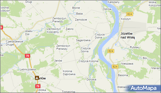 mapa Ciszyca Górna, Ciszyca Górna na mapie Targeo