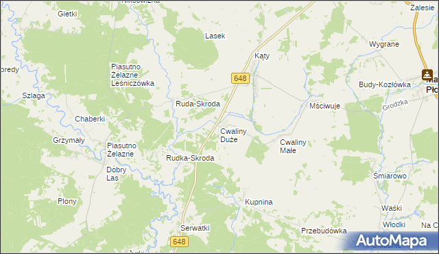 mapa Cwaliny Duże, Cwaliny Duże na mapie Targeo