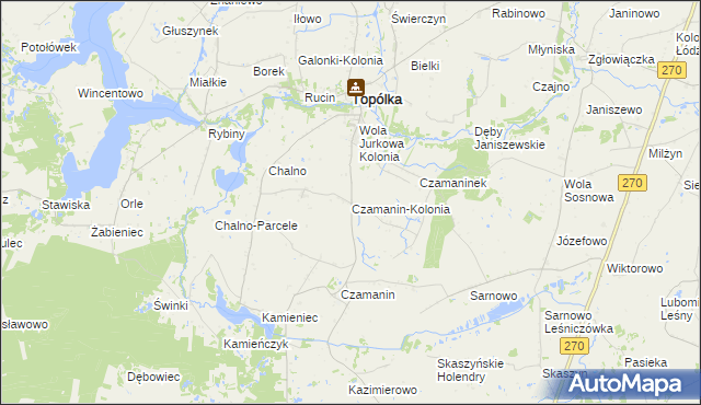 mapa Czamanin-Kolonia, Czamanin-Kolonia na mapie Targeo