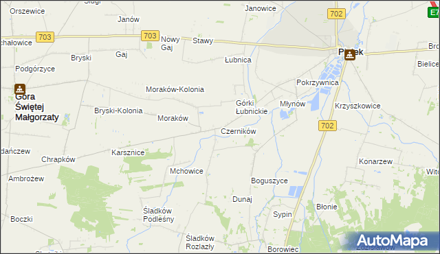 mapa Czerników gmina Piątek, Czerników gmina Piątek na mapie Targeo