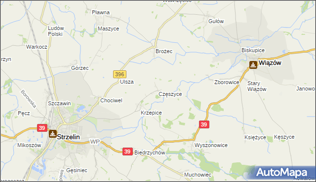 mapa Częszyce, Częszyce na mapie Targeo