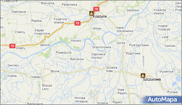 mapa Dąbrówka Morska, Dąbrówka Morska na mapie Targeo