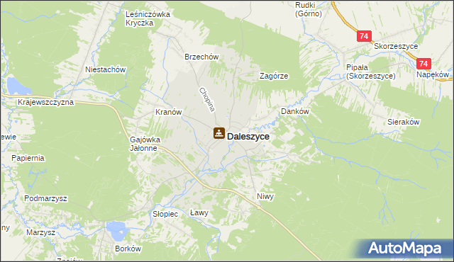 mapa Daleszyce, Daleszyce na mapie Targeo