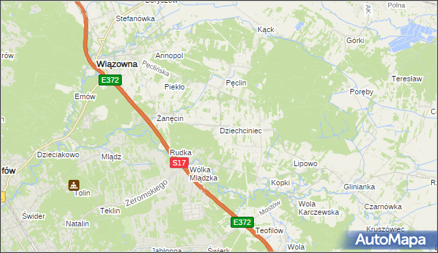 mapa Dziechciniec, Dziechciniec na mapie Targeo