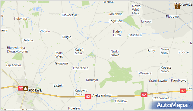 mapa Dzierzbice Osada, Dzierzbice Osada na mapie Targeo