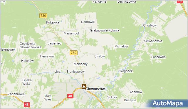 mapa Emilów, Emilów na mapie Targeo