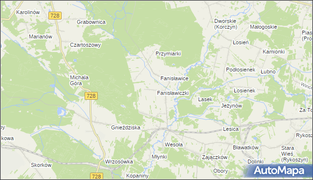 mapa Fanisławiczki, Fanisławiczki na mapie Targeo