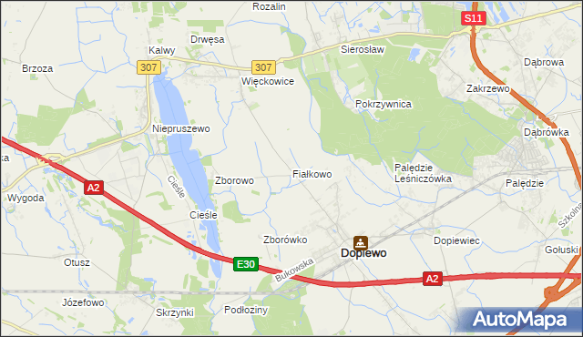 mapa Fiałkowo, Fiałkowo na mapie Targeo