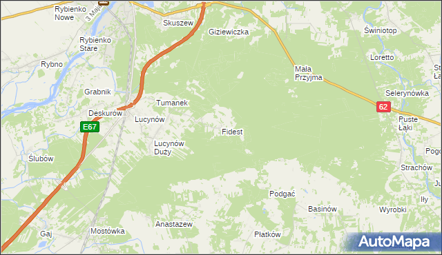 mapa Fidest, Fidest na mapie Targeo