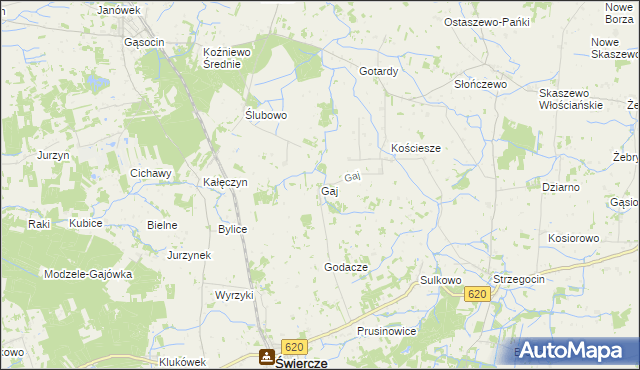 mapa Gaj gmina Świercze, Gaj gmina Świercze na mapie Targeo