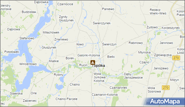 mapa Galonki gmina Topólka, Galonki gmina Topólka na mapie Targeo