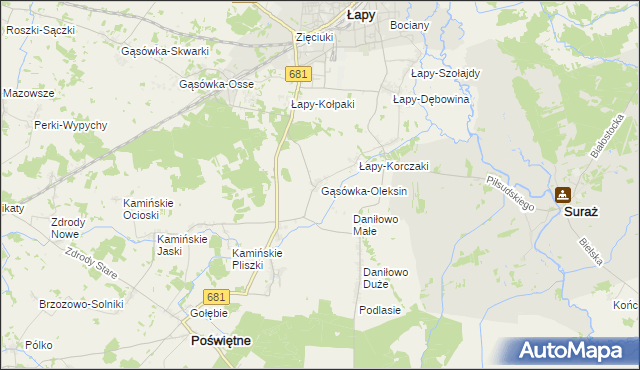 mapa Gąsówka-Oleksin, Gąsówka-Oleksin na mapie Targeo