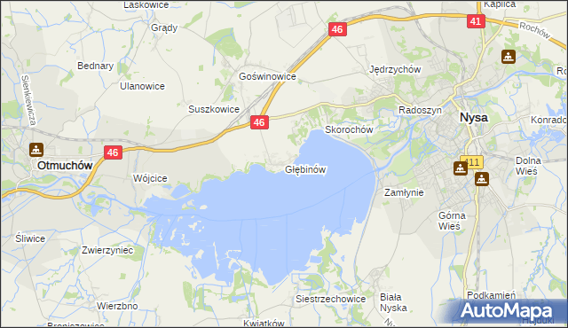 mapa Głębinów, Głębinów na mapie Targeo