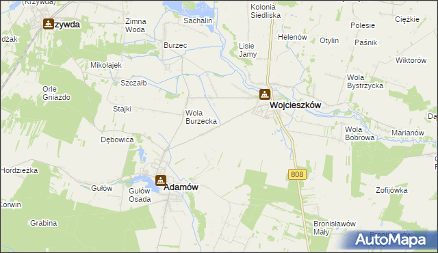 mapa Glinne gmina Wojcieszków, Glinne gmina Wojcieszków na mapie Targeo