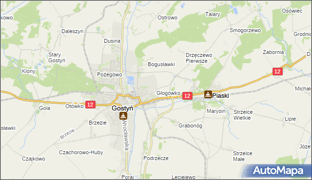 mapa Głogówko gmina Piaski, Głogówko gmina Piaski na mapie Targeo