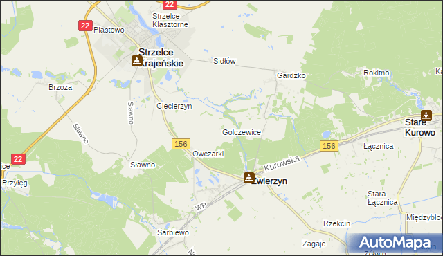 mapa Golczewice, Golczewice na mapie Targeo