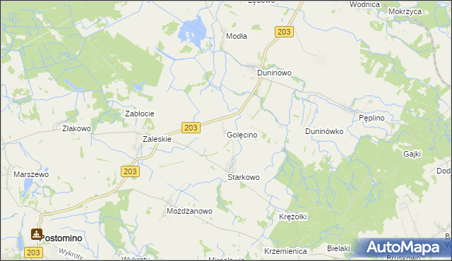 mapa Golęcino, Golęcino na mapie Targeo