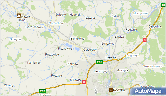 mapa Gołogłowy, Gołogłowy na mapie Targeo