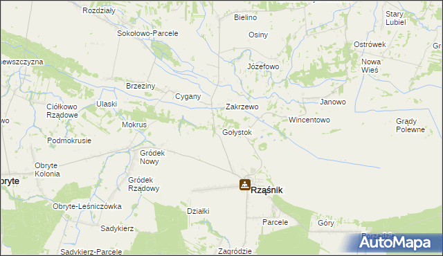 mapa Gołystok, Gołystok na mapie Targeo