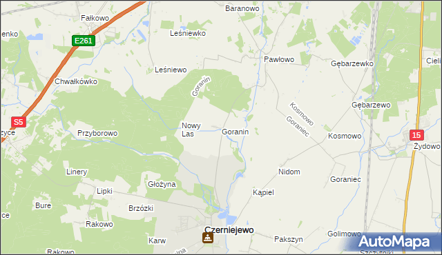 mapa Goranin gmina Czerniejewo, Goranin gmina Czerniejewo na mapie Targeo