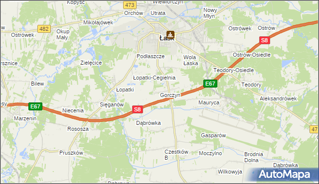 mapa Gorczyn, Gorczyn na mapie Targeo