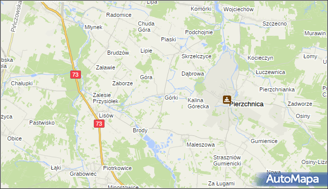 mapa Górki gmina Pierzchnica, Górki gmina Pierzchnica na mapie Targeo