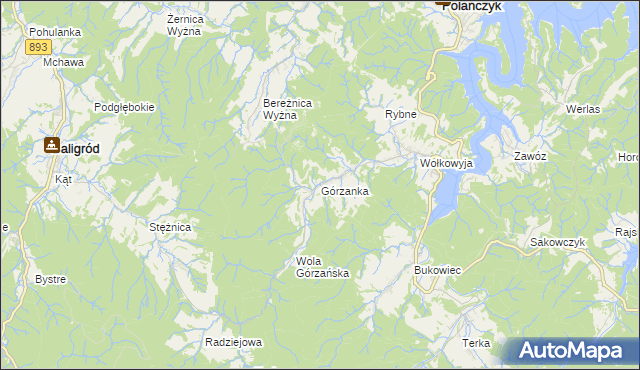 mapa Górzanka, Górzanka na mapie Targeo