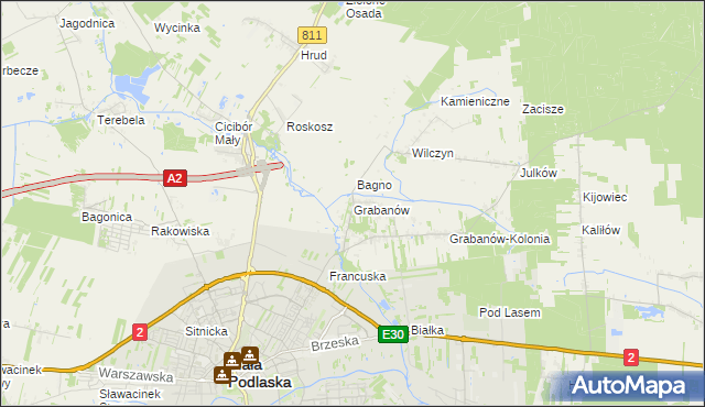 mapa Grabanów, Grabanów na mapie Targeo