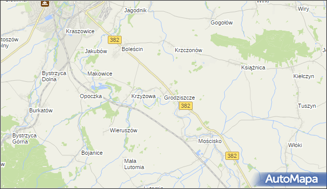 mapa Grodziszcze gmina Świdnica, Grodziszcze gmina Świdnica na mapie Targeo