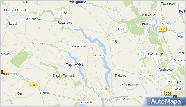 mapa Gulbiny, Gulbiny na mapie Targeo