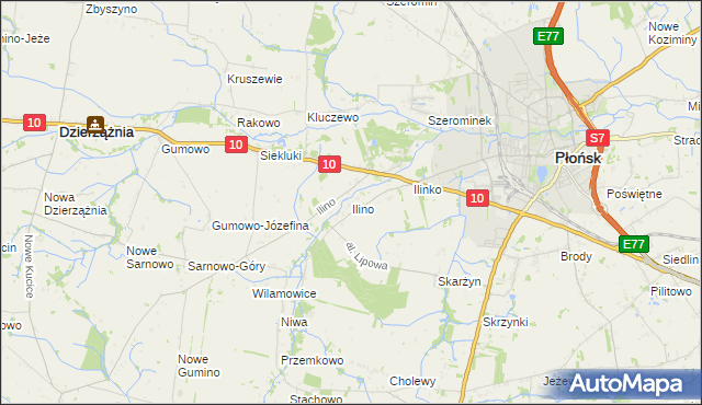 mapa Ilino, Ilino na mapie Targeo