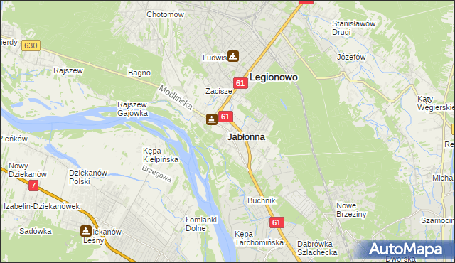 mapa Jabłonna powiat legionowski, Jabłonna powiat legionowski na mapie Targeo