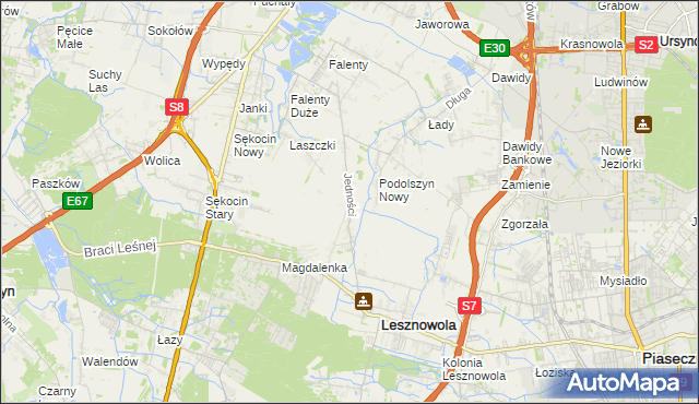 mapa Janczewice, Janczewice na mapie Targeo