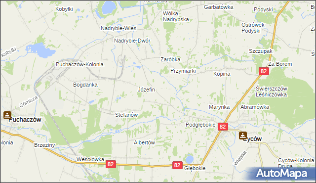 mapa Janowica gmina Cyców, Janowica gmina Cyców na mapie Targeo