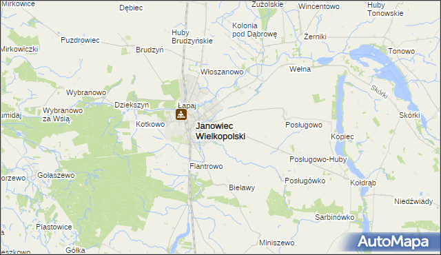 mapa Janowiec-Wieś, Janowiec-Wieś na mapie Targeo