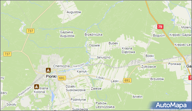 mapa Januszno, Januszno na mapie Targeo