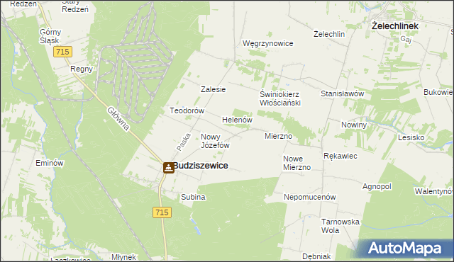 mapa Józefów Stary gmina Budziszewice, Józefów Stary gmina Budziszewice na mapie Targeo