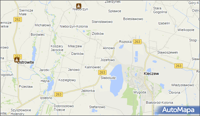 mapa Józefowo gmina Kleczew, Józefowo gmina Kleczew na mapie Targeo