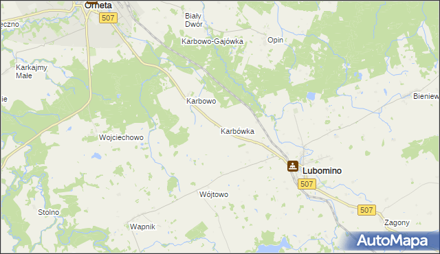 mapa Karbówka, Karbówka na mapie Targeo