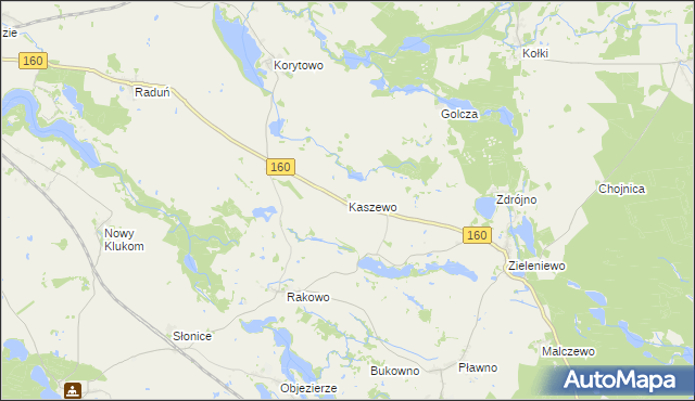 mapa Kaszewo, Kaszewo na mapie Targeo