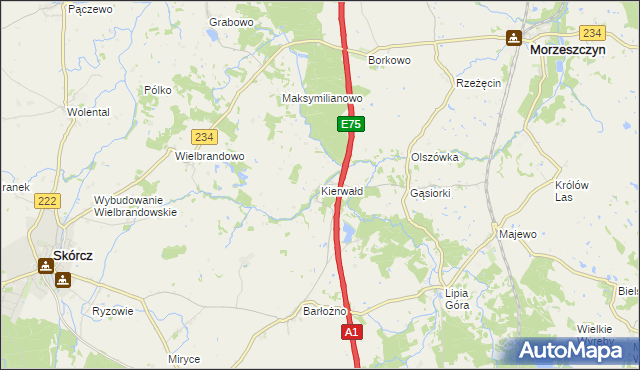 mapa Kierwałd, Kierwałd na mapie Targeo