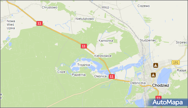 mapa Kierzkowice, Kierzkowice na mapie Targeo