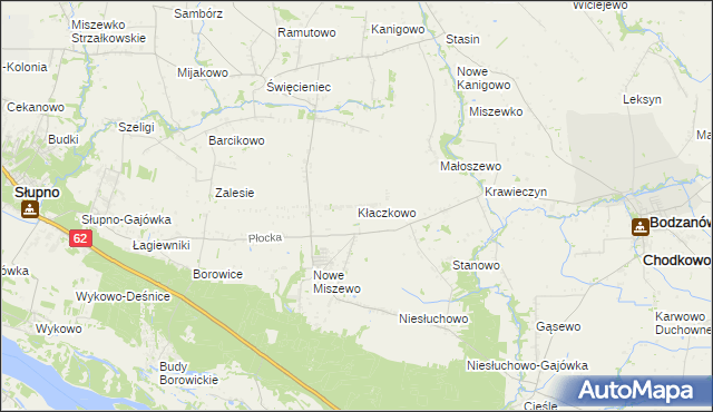 mapa Kłaczkowo, Kłaczkowo na mapie Targeo