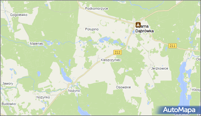 mapa Kleszczyniec, Kleszczyniec na mapie Targeo