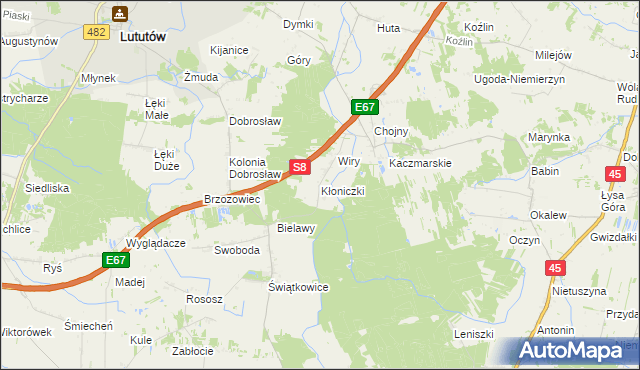 mapa Kłoniczki, Kłoniczki na mapie Targeo